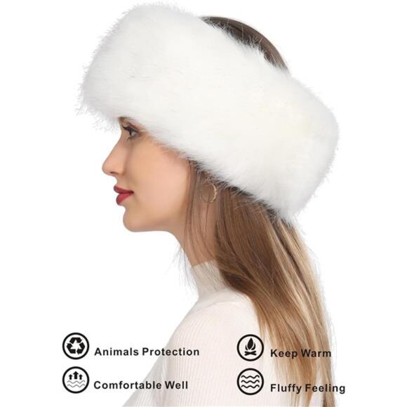 Winter Ear Warmer Headband for Women - Elastic Earmuff Style - Picture 4 of 7